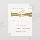 エレガントな第50バースデーパーティ招待状RSVPカード 出欠カード (正面/裏面)