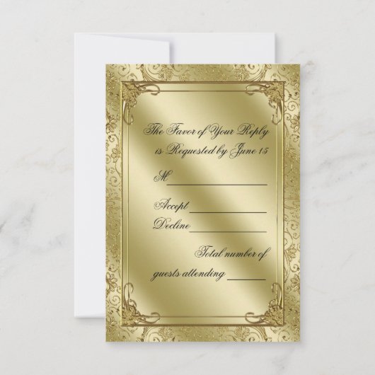 エレガントな第50結婚記念日の写真RSVPカード 出欠カード (裏面)