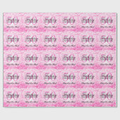 エレガントな第50誕生会のピンクのグリッターライト ラッピングペーパー (フラット)