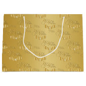 エレガントな第50金結婚記念日 ラージペーパーバッグ (正面)