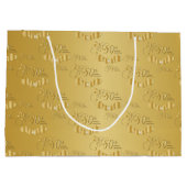 エレガントな第50金結婚記念日 ラージペーパーバッグ (裏面)