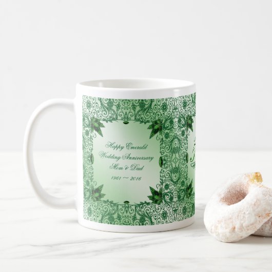 エレガントな第55結婚記念日のコーヒー・マグ コーヒーマグカップ (ドーナツ)