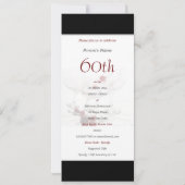 エレガントな第60白黒のシャンペン 招待状 (裏面)