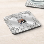 エレガントな第60結婚記念日の写真のコースター コースター (左側)