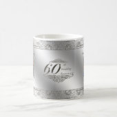 エレガントな第60結婚記念日の写真のコーヒー・マグ コーヒーマグカップ (中央)