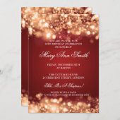 エレガントな第60誕生会の金ゴールドの光っているライト 招待状 (正面/裏面)