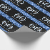 エレガントな第60誕生会は青光っています ラッピングペーパー (角)