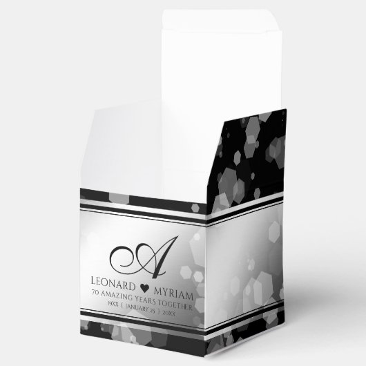 エレガントな第70プラチナ結婚記念日 フェイバーボックス (オープン)