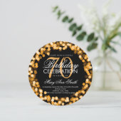 エレガントな第70誕生日きらめくなライト金ゴールド 招待状 (スタンド正面)