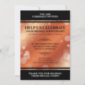 エレガントな第8回または第32回ブロンズ結婚記念日 招待状 (裏面)