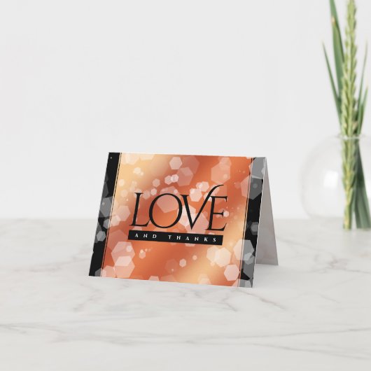 エレガントな第8回または第32回ブロンズ 結婚記念日 サンキューカード (正面)