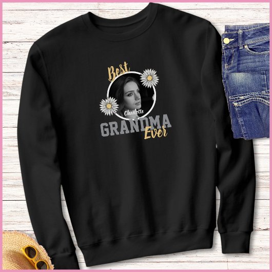 エレガントな筆記体で"史上最高のおばあちゃん" スウェットシャツ