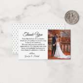 エレガントな筆記体サンクス 秋の結婚式 写真 ノートカード (正面/裏面インサイチュ)