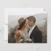 エレガントな筆記体スクリプトの写真付き結婚式招待状 (裏面)