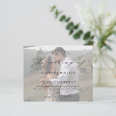 エレガントな筆記体スクリプトの写真付き結婚式招待状 (スタンド正面)