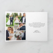 エレガントな筆記体6枚の写真の結婚式 サンキューカード (内部)