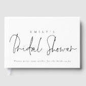 エレガントな筆記体 あらゆる色の ブライダルシャワーのゲストブック ゲストブック (正面)
