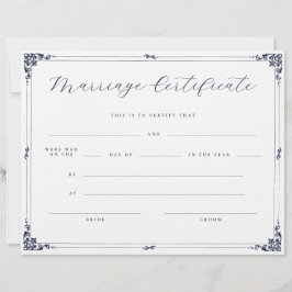 エレガントな筆記体 アンティーク風 婚姻証明書