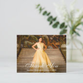 エレガントな筆記体 キンセアニエラの写真への感謝 ポストカード (スタンド正面)