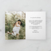 エレガントな筆記体 ワインレッドとピンクの優雅な花の写真 サンキューカード (内部)