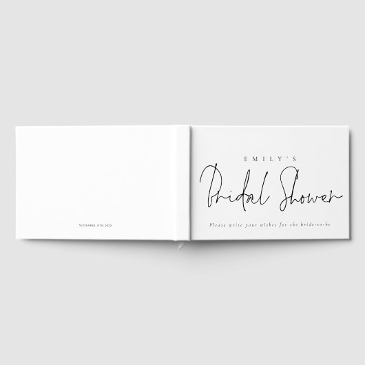 エレガントな筆記体　任意の色　ブライダルシャワーのゲストブック ゲストブック (全面)