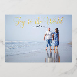 エレガントな筆記体 喜びに満ちた世界 オーダーメイド 箔シーズンカード