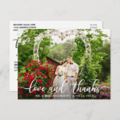 エレガントな筆記体 愛と感謝 | 結婚式の写真 ポストカード (正面/裏面)