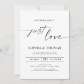 エレガントな筆記体　特別なものは何もなし　ただ愛を祝う結婚式 招待状 (正面)