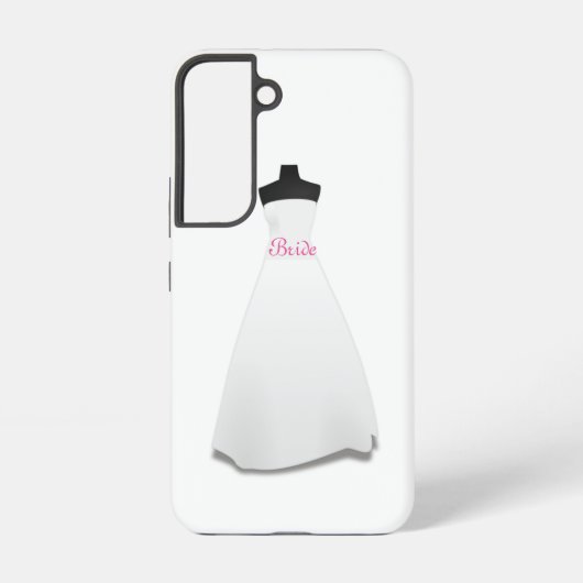 エレガントな筆記体 白いウェディングドレス 花嫁  SAMSUNG GALAXYケース (裏面)