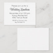 エレガントな筆記体 結婚式イベントの追加招待状 エンクロージャーカード (正面/裏面)