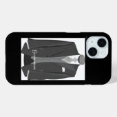 エレガントな筆記体 結婚式 タキシード スーツ グルームスマン Case-Mate iPhoneケース (裏面 (横))