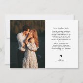エレガントな筆記体 結婚式 写真 サンクスカード サンキューカード (裏面)