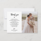 エレガントな筆記体 結婚式 写真 サンクスカード 招待状 (正面)