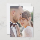 エレガントな筆記体 結婚式 写真 感謝 メッセージ (裏面)