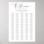 エレガントな筆記体 25卓 ウェルカム 座席表 ポスター (正面)