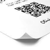 エレガントな筆記体QRコード ウェディング 座席表 ポスター (角)