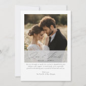 エレガントな筆跡 愛と感謝 新婚写真 シーズンカード (正面)