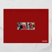 エレガントな箔仕上げの家族写真カード 箔招待状ポストカード (裏面)