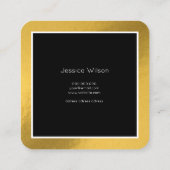 エレガントな箔押しゴールドのモダンビジネスカード スクエア名刺 (裏面)