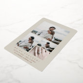 エレガントな箔押しマルチ写真エンゲージメント発表 箔招待状 (回転した状態)