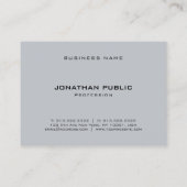 エレガントな粋でモダンな最小主義の灰色のテンプレート 名刺 (裏面)