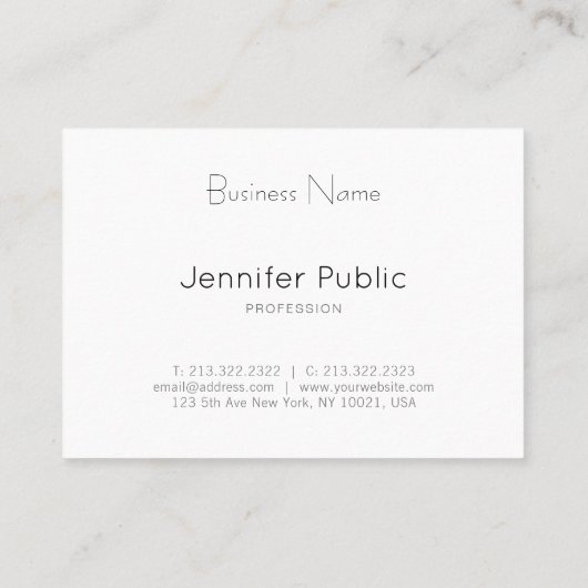 エレガントな粋な最小主義のテンプレートのプロフェッショナル 名刺 (裏面)