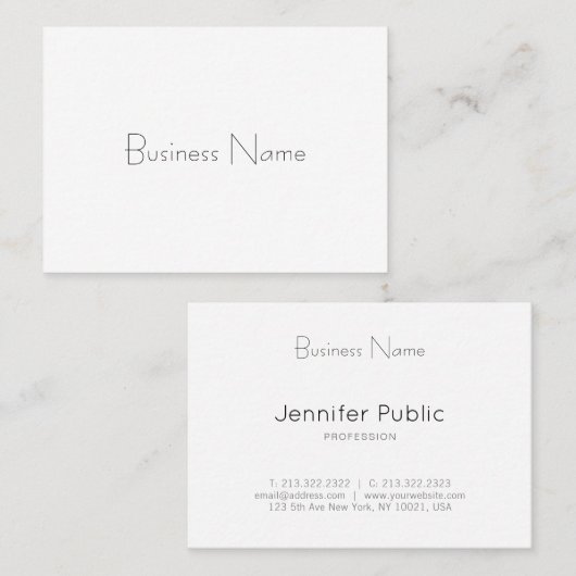 エレガントな粋な最小主義のテンプレートのプロフェッショナル 名刺 (正面/裏面)