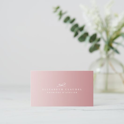 エレガントな精製された贅沢のばら色の金ゴールドの白黒の弓 名刺 (スタンド正面)