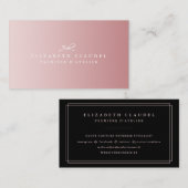 エレガントな精製された贅沢のばら色の金ゴールドの白黒の弓 名刺 (正面/裏面)