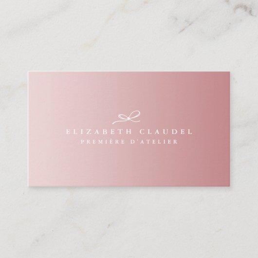 エレガントな精製された贅沢のばら色の金ゴールドの白黒の弓 名刺 (正面)