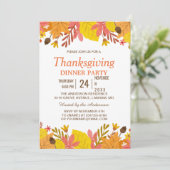 エレガントな紅葉の感謝祭ディナーパーティー 招待状 (スタンド正面)