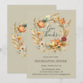 エレガントな紅葉の感謝祭 招待状 (正面/裏面)