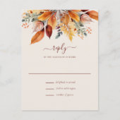 エレガントな紅葉の秋の結婚式RSVP ポストカード (正面)