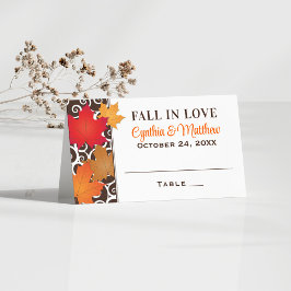 エレガントな紅葉の結婚式 プレイスカード